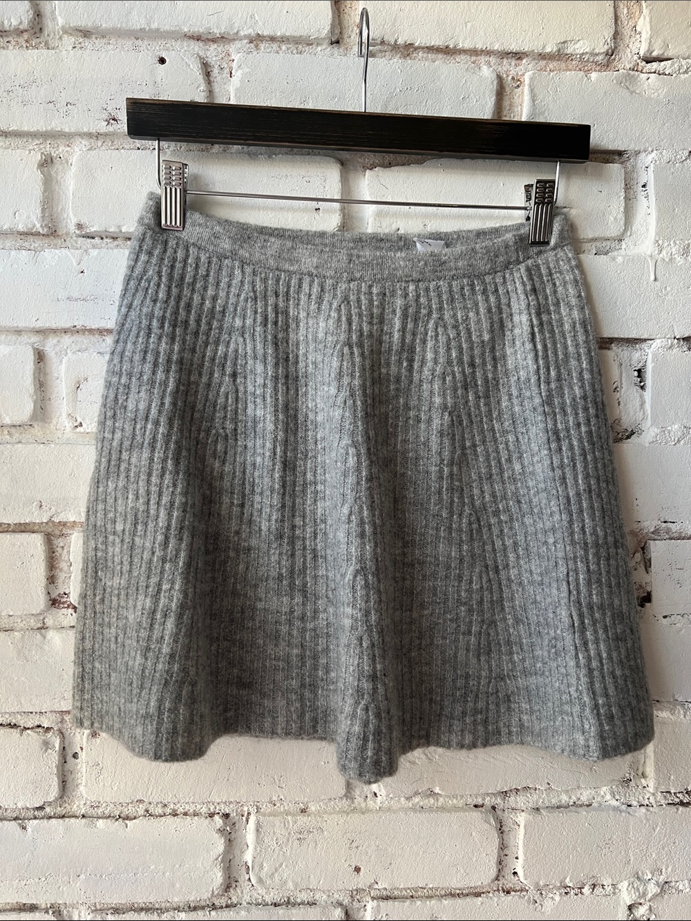 Grey Ribbed Knit Skirt - Women H&M a-line